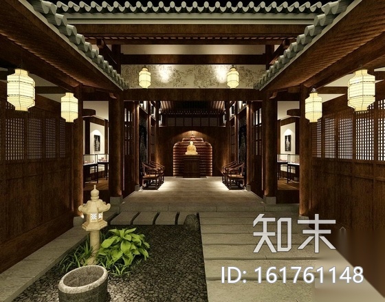 [福州]精品禅意中式风格酒庄CAD施工图（含效果）施工图下载 ID:161761148_【知末网】