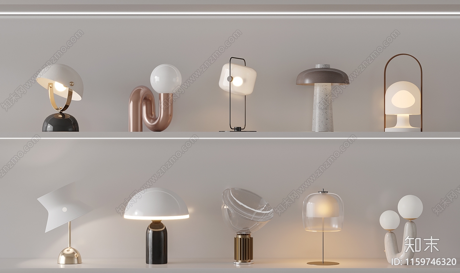 现代台灯组合3D模型下载【ID:1159746320】