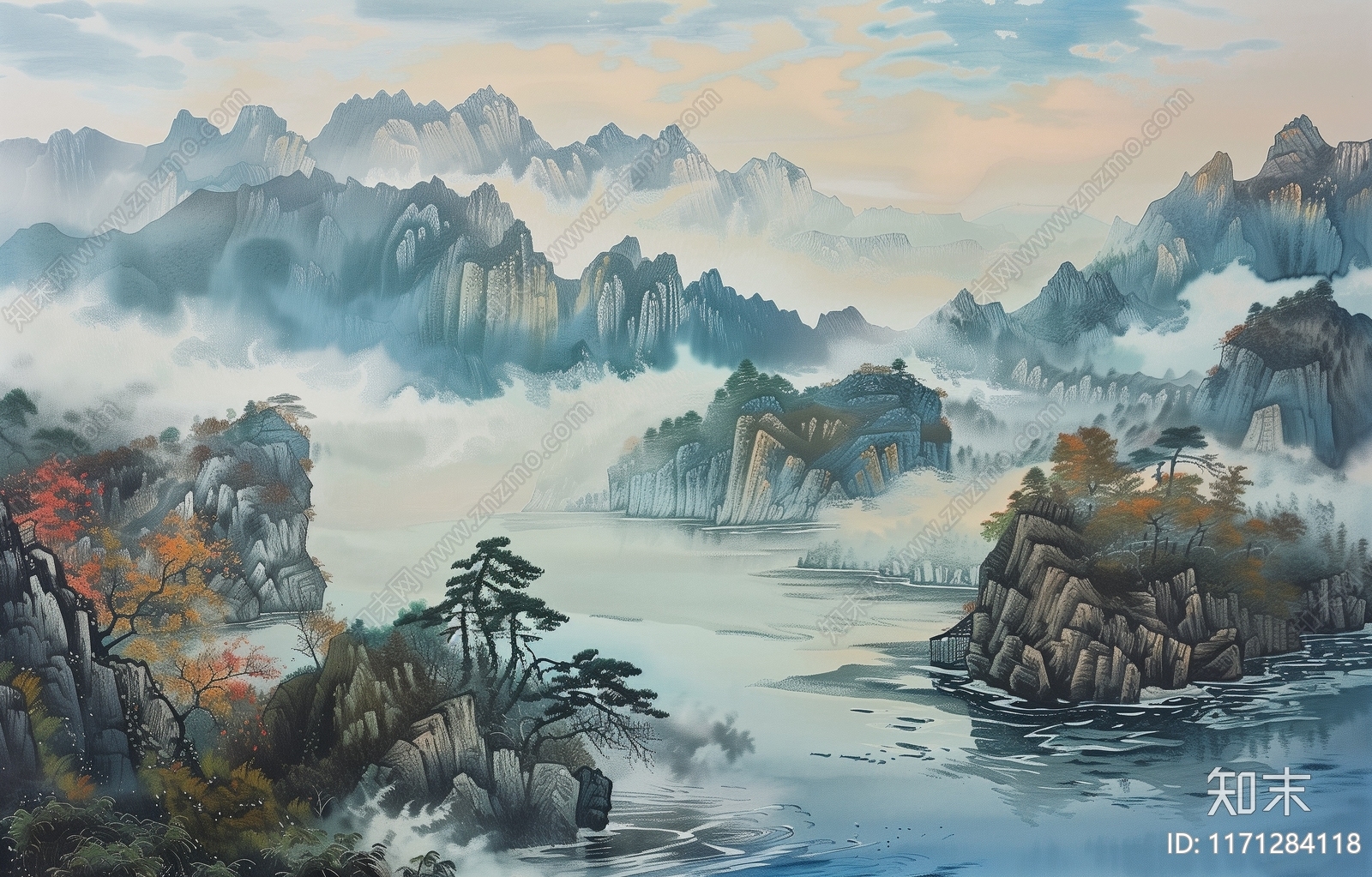 新中式壁画贴图下载【ID:1171284118】