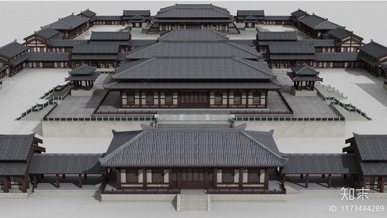 中式古建3D模型下载【ID:1173484289】