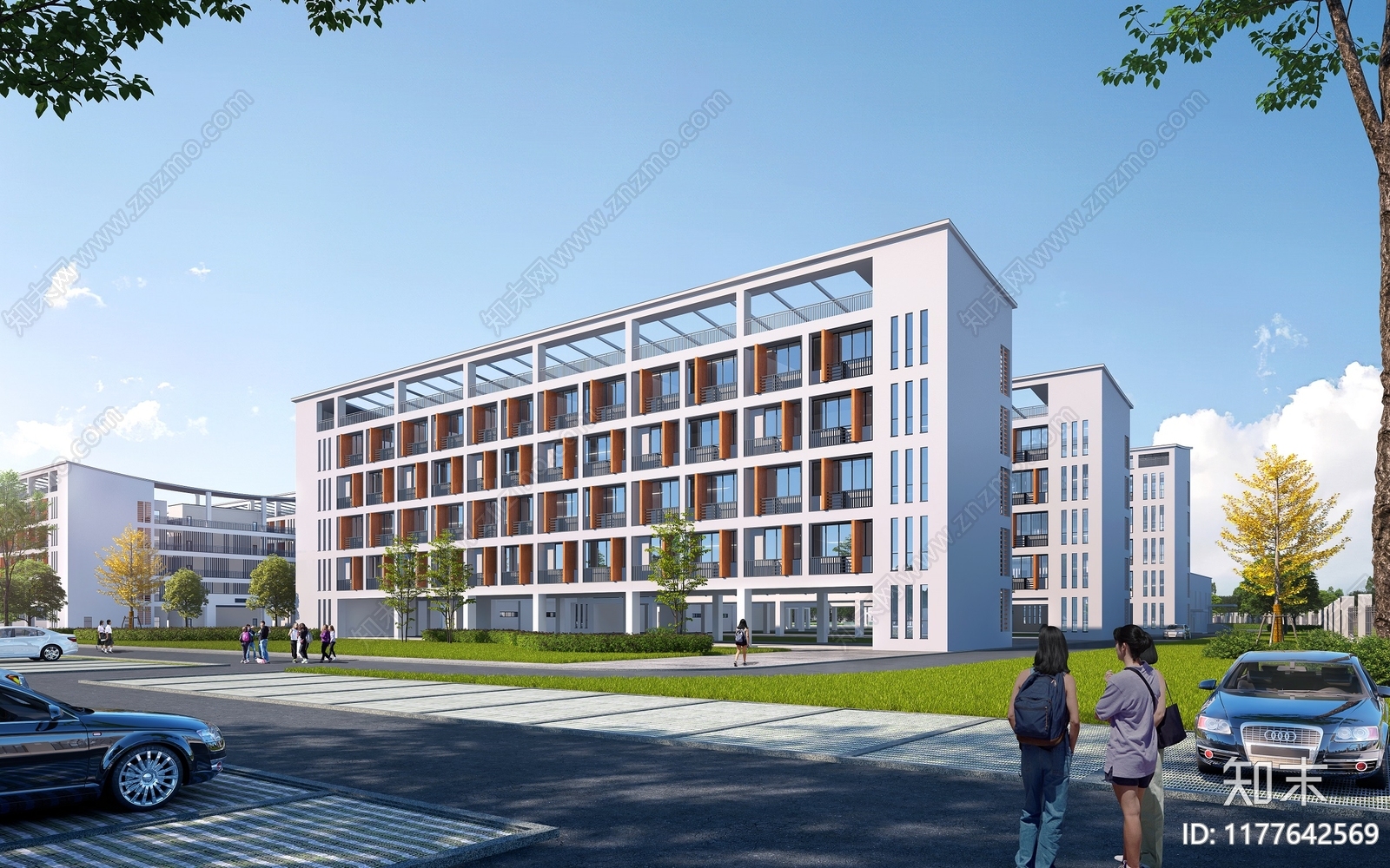 学校外观3D模型下载【ID:1177642569】