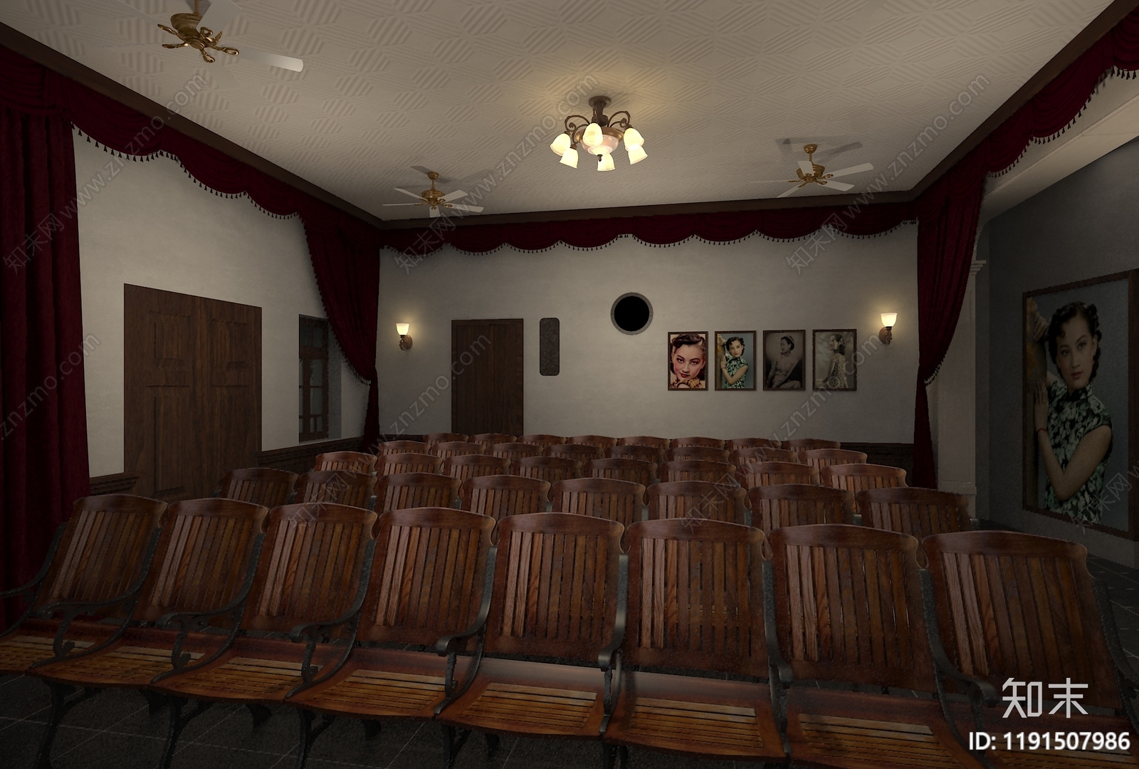 复古欧式电影院3D模型下载【ID:1191507986】