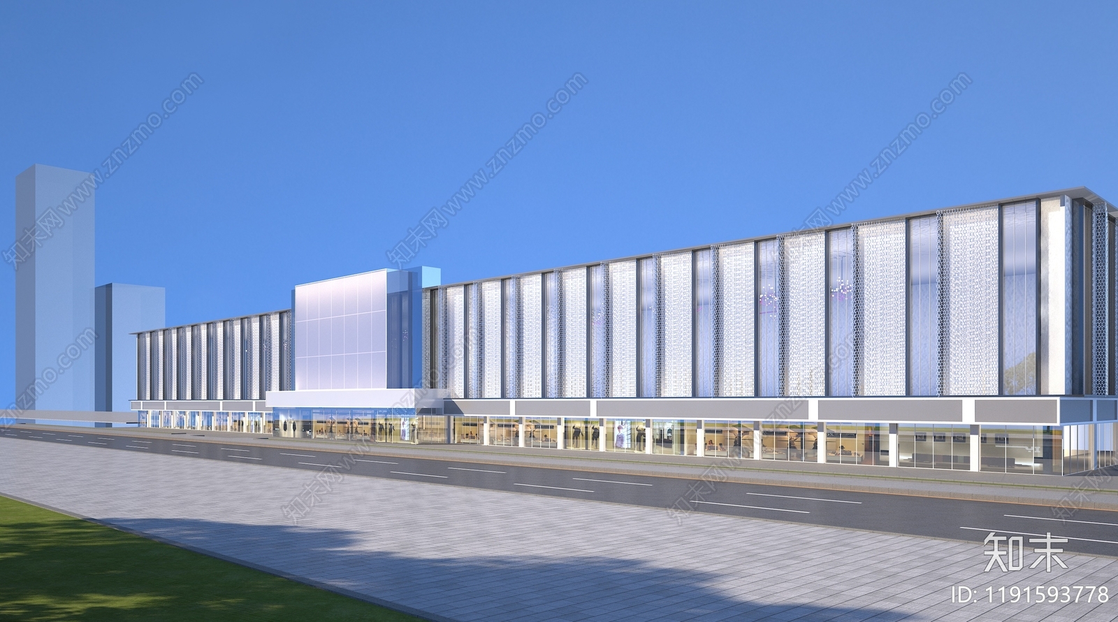 商场外观3D模型下载【ID:1191593778】
