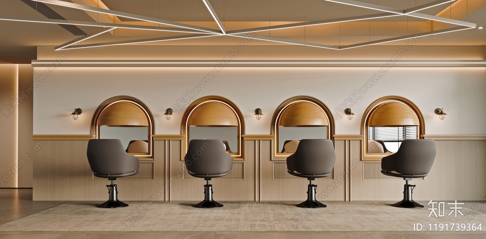 欧式现代美发店3D模型下载【ID:1191739364】
