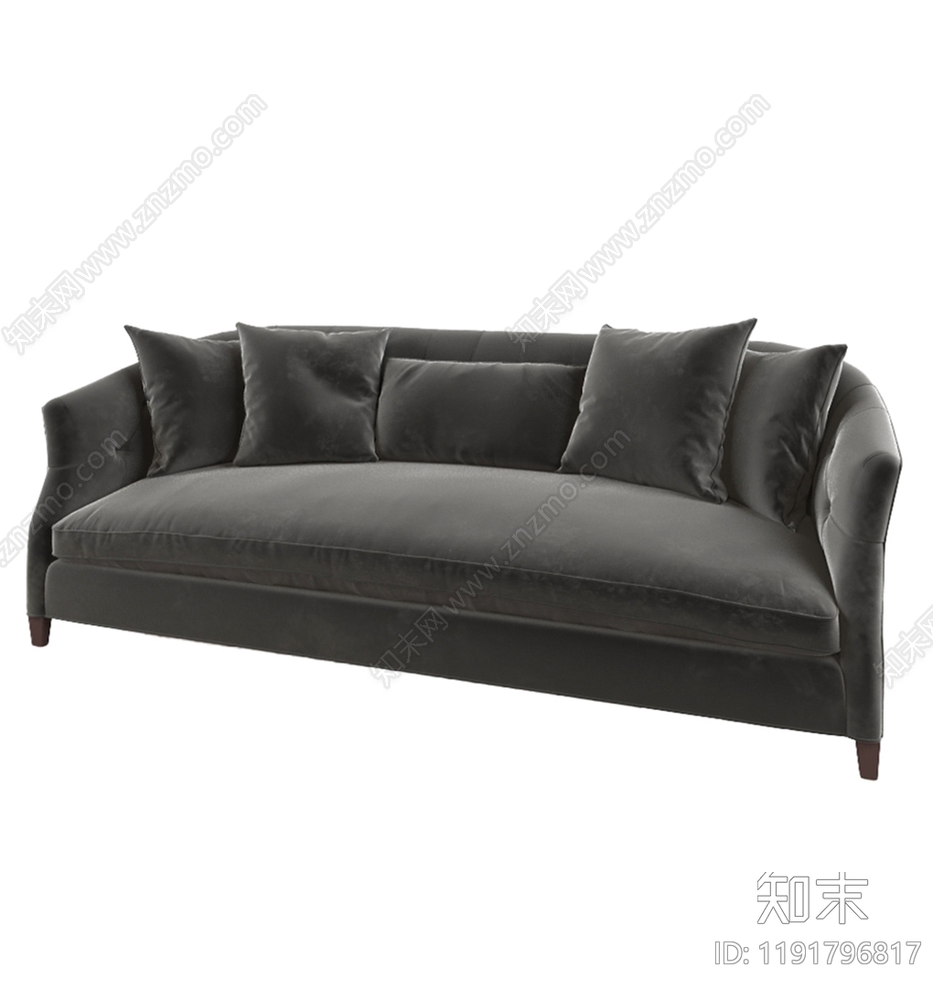意式轻奢多人沙发3D模型下载【ID:1191796817】