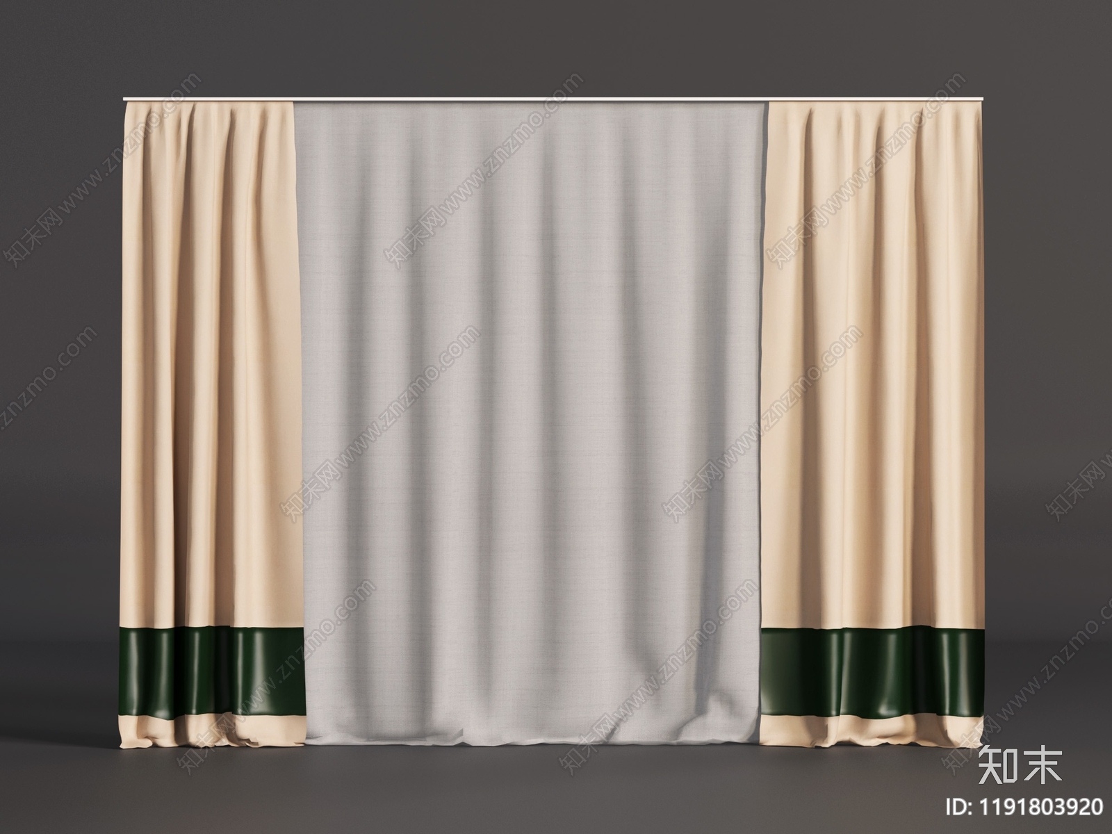 现代通用窗帘3D模型下载【ID:1191803920】