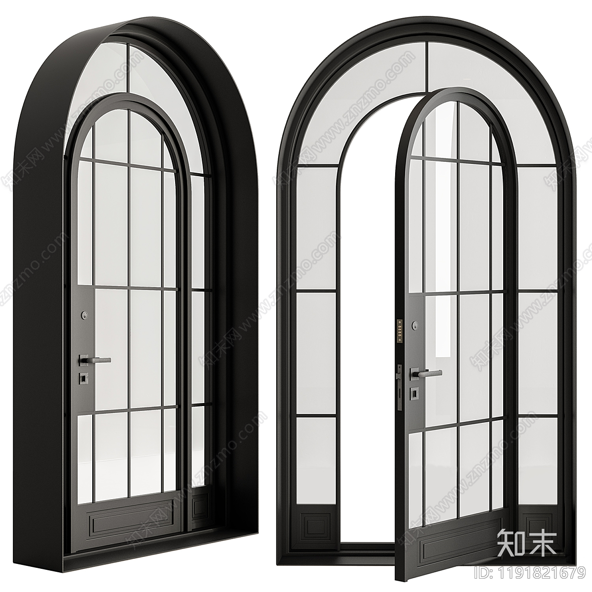 现代极简单开门3D模型下载【ID:1191821679】