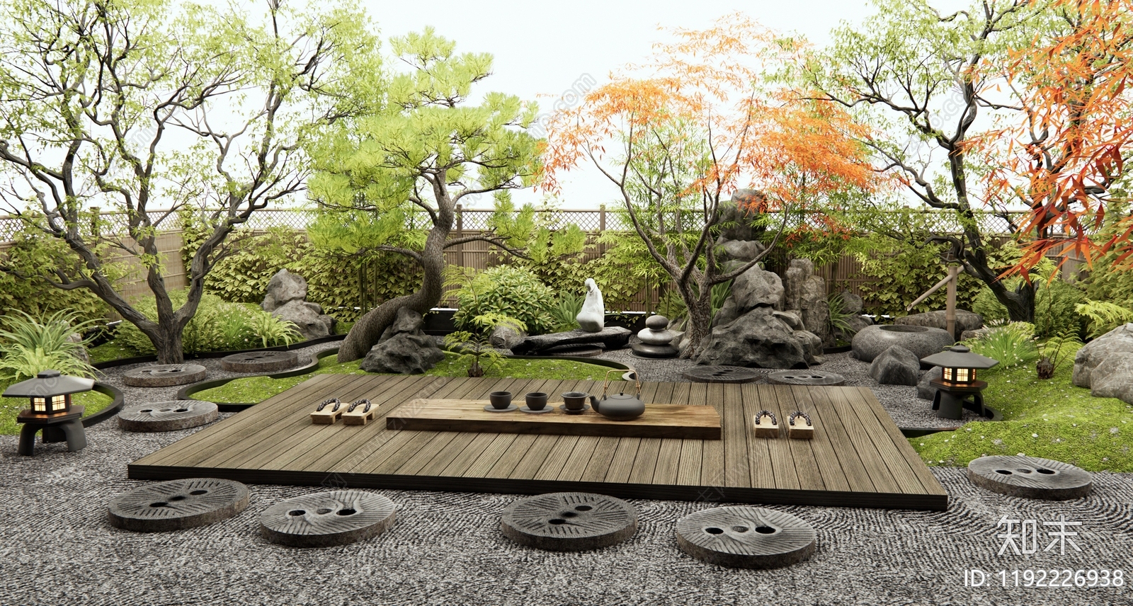 日式庭院3D模型下载【ID:1192226938】