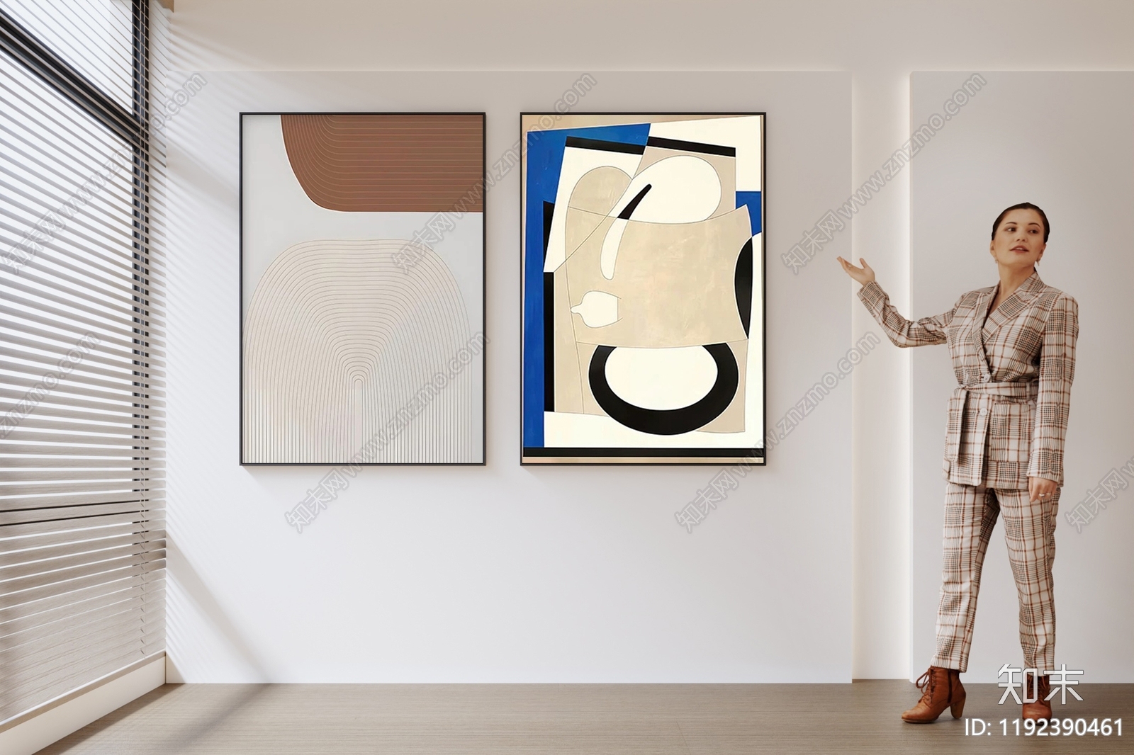 简约北欧挂画3D模型下载【ID:1192390461】