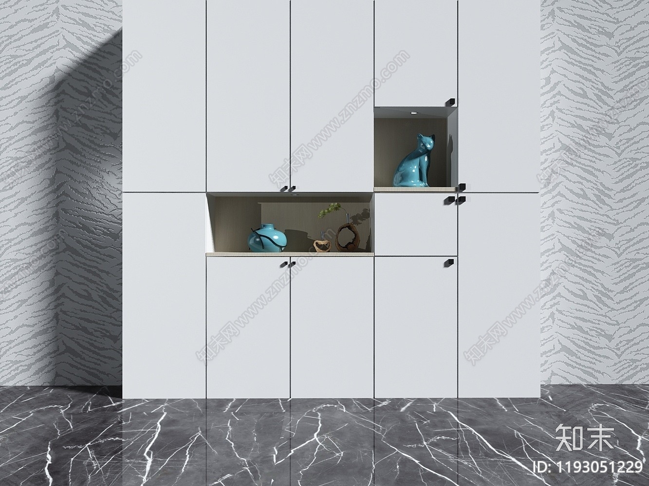 现代白色门厅衣柜3D模型下载【ID:1193051229】