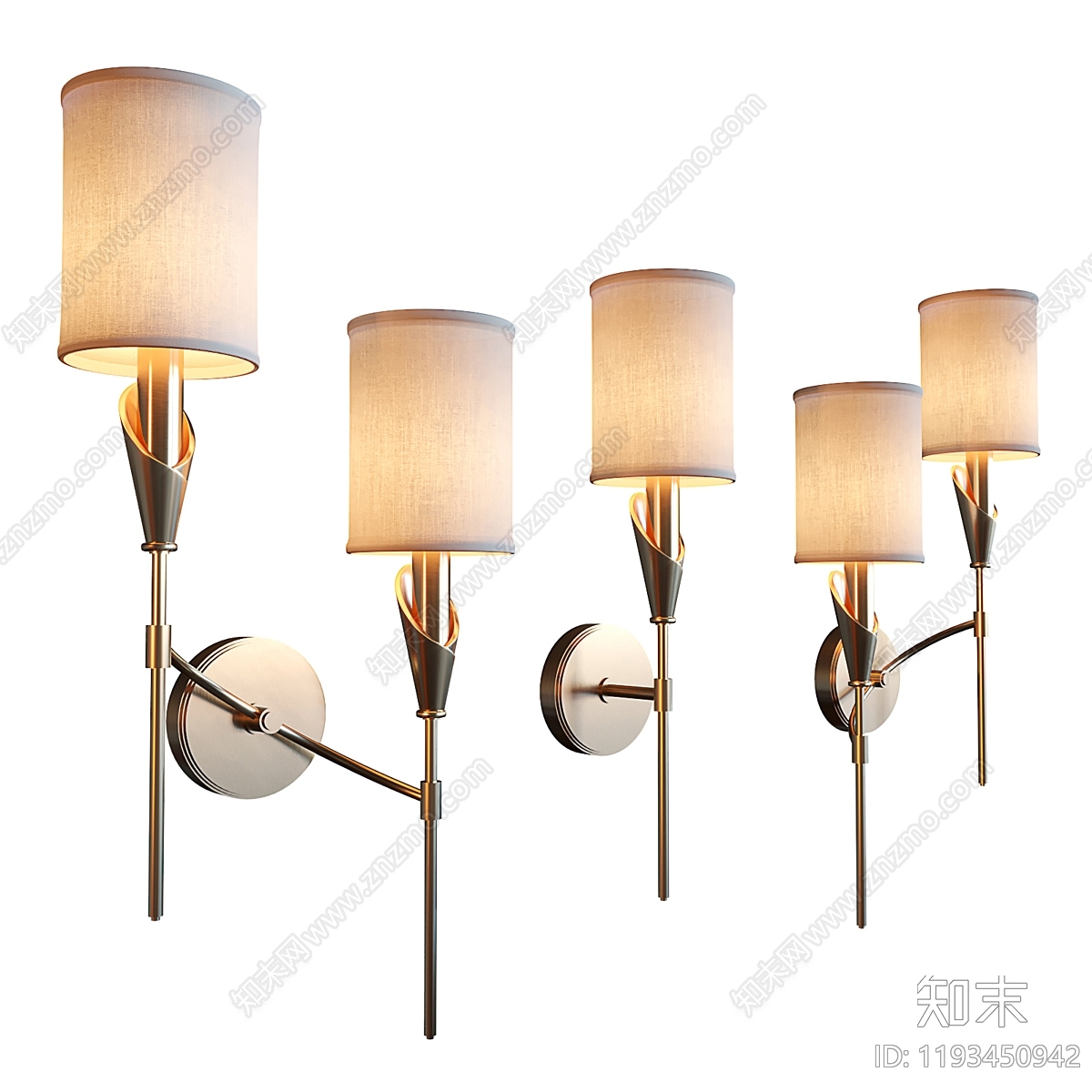 新中式轻奢壁灯3D模型下载【ID:1193450942】
