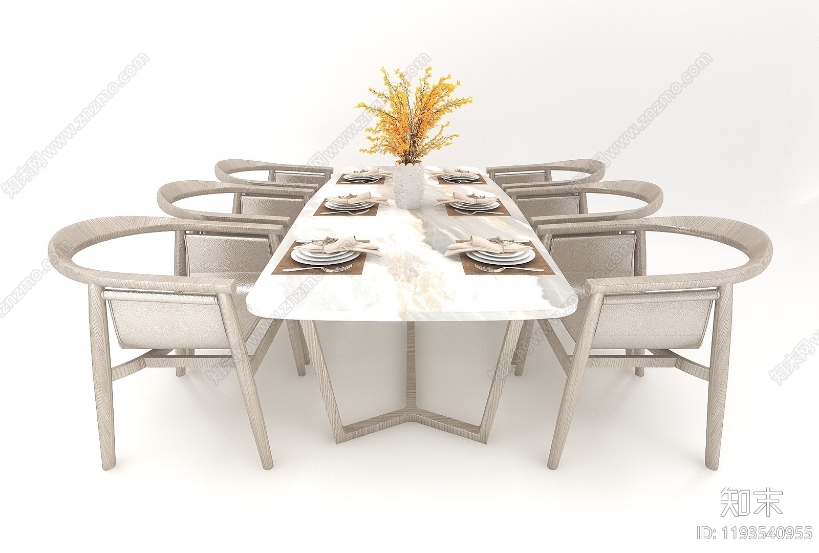 现代餐桌3D模型下载【ID:1193540955】