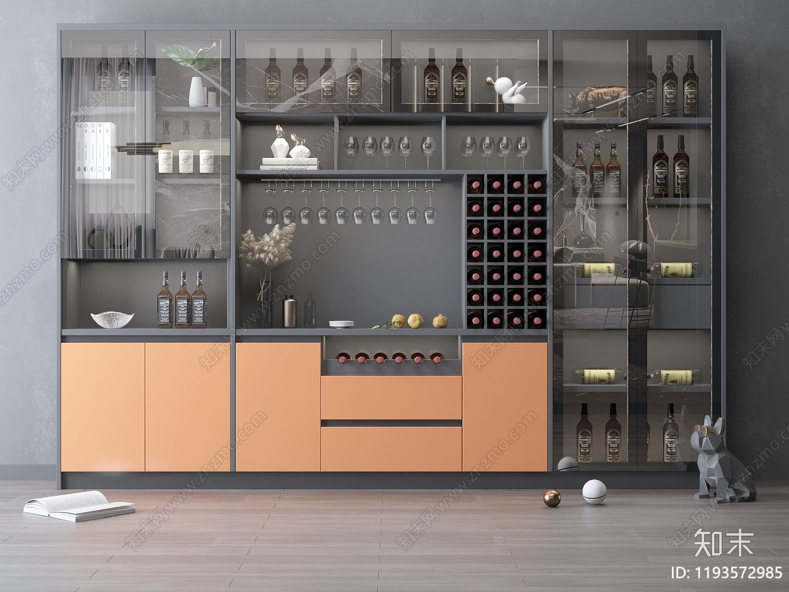 现代风格的酒柜3D模型下载【ID:1193572985】