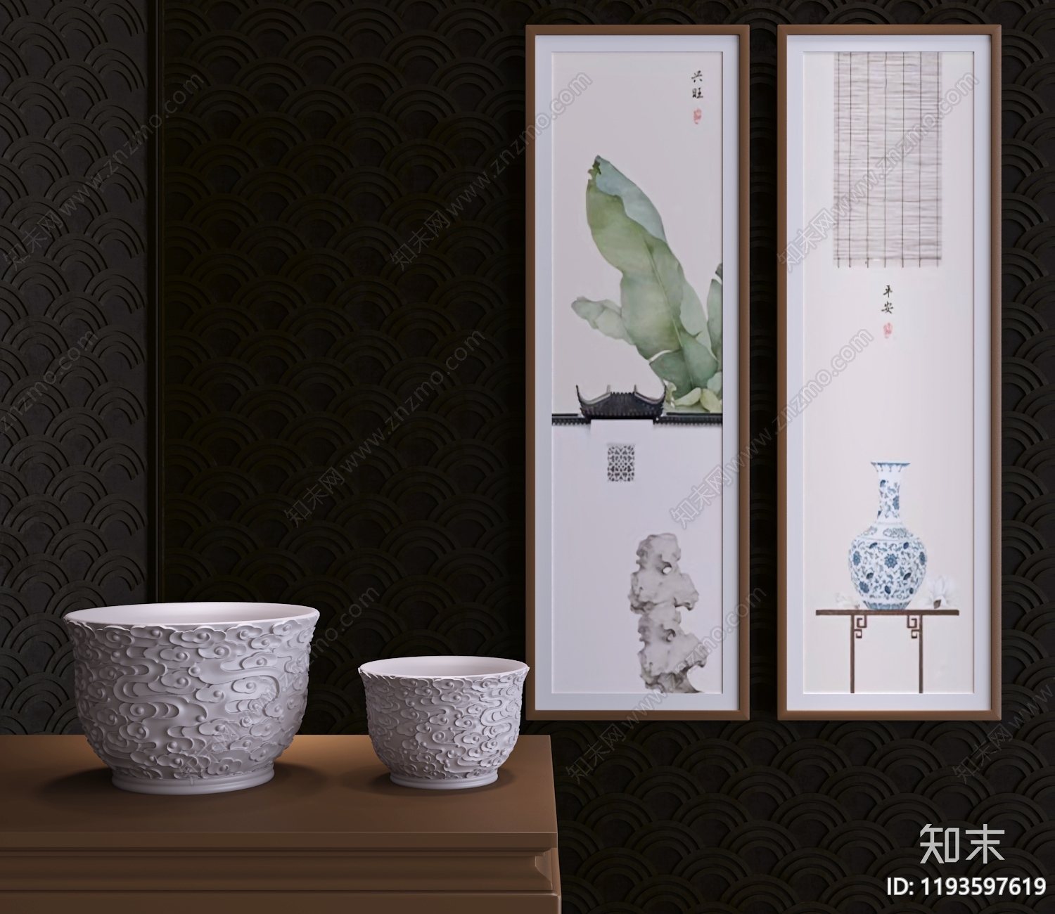 现代新中式罐子3D模型下载【ID:1193597619】
