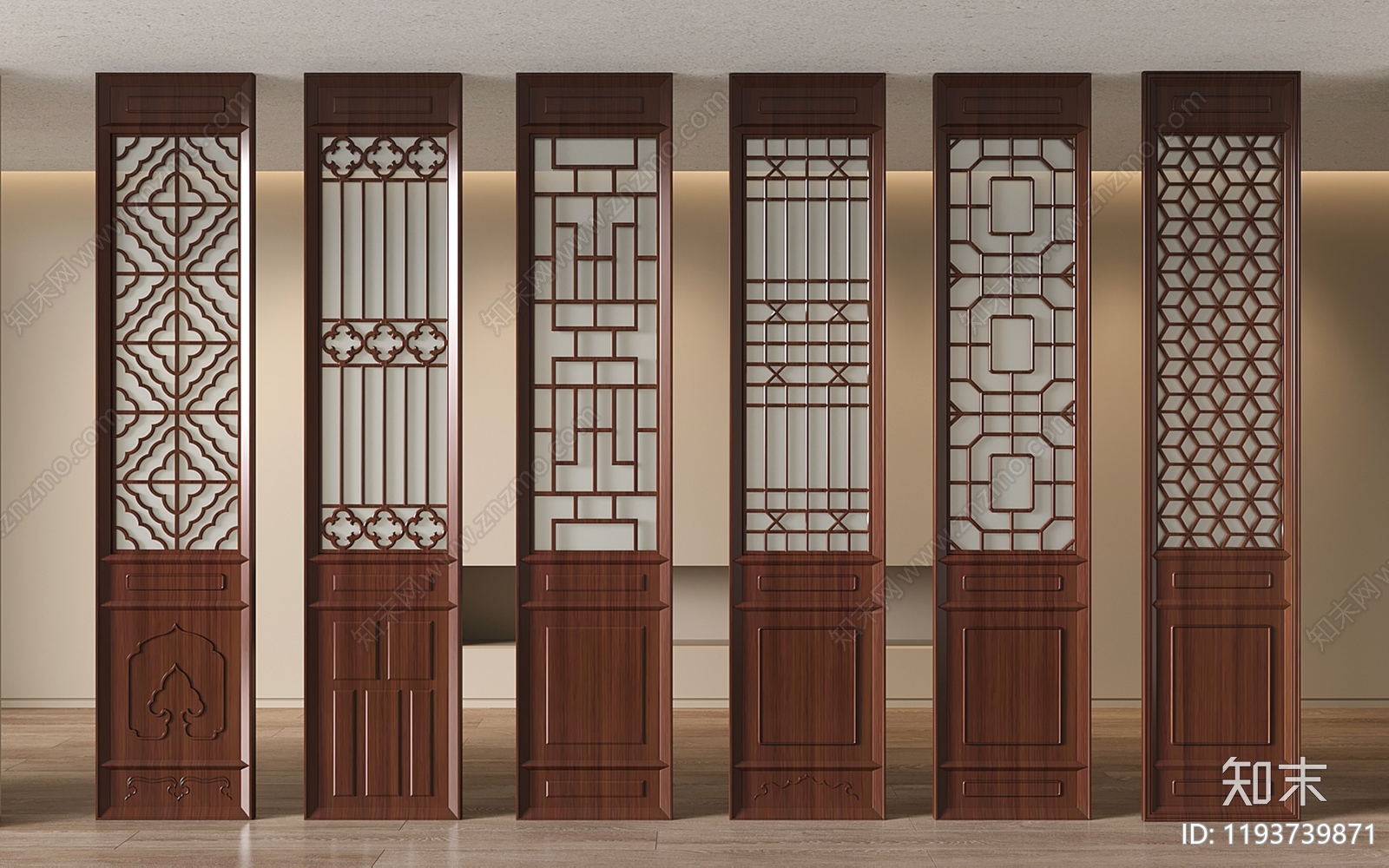 新中式中式隔断3D模型下载【ID:1193739871】